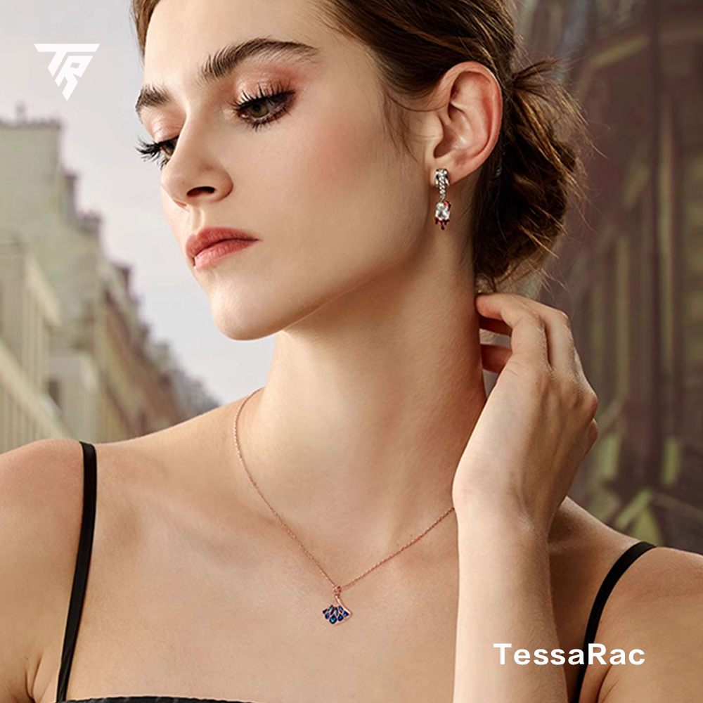 TESSARAC Mermaid Tail Diamond Necklace Original Design Luxury 005