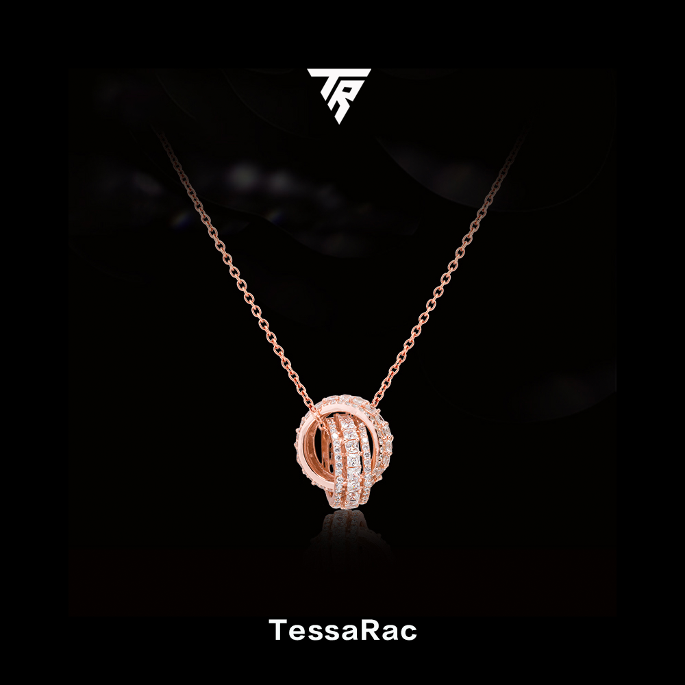TESSARAC Eternity Double Circle Diamond Necklace TR010