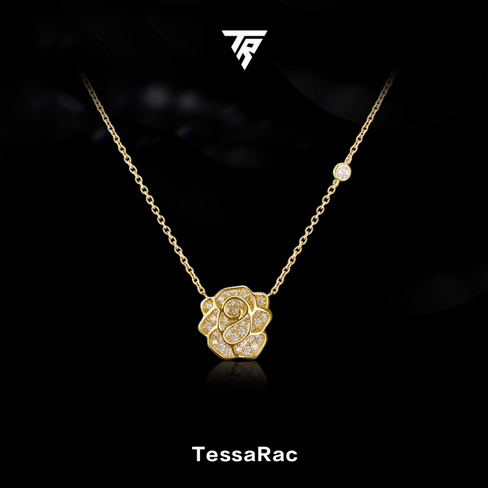 TESSARAC Camellia Diamond Necklace Original Design TR007