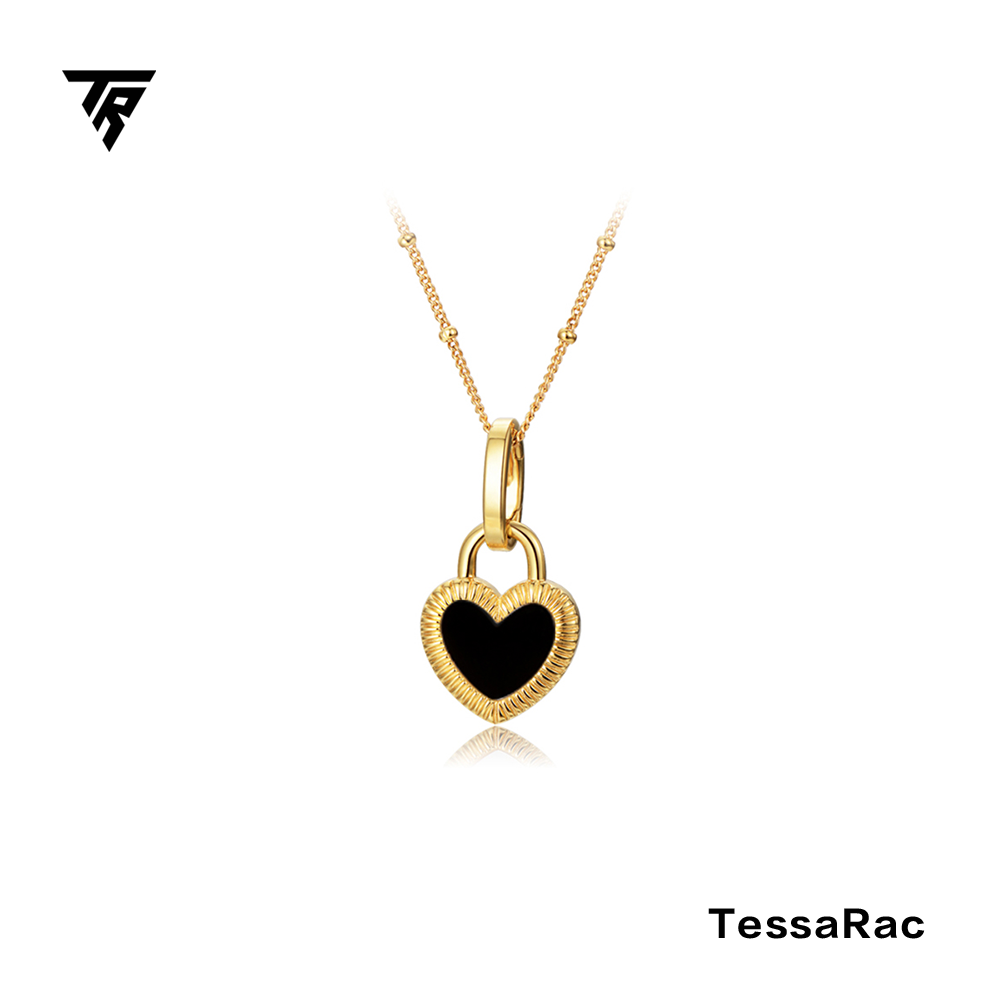TESSARAC Double-sided mother-of-pearl agate red love pendant TR018