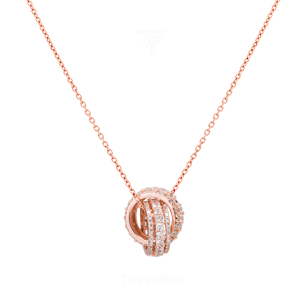 TESSARAC Eternity Double Circle Diamond Necklace TR010