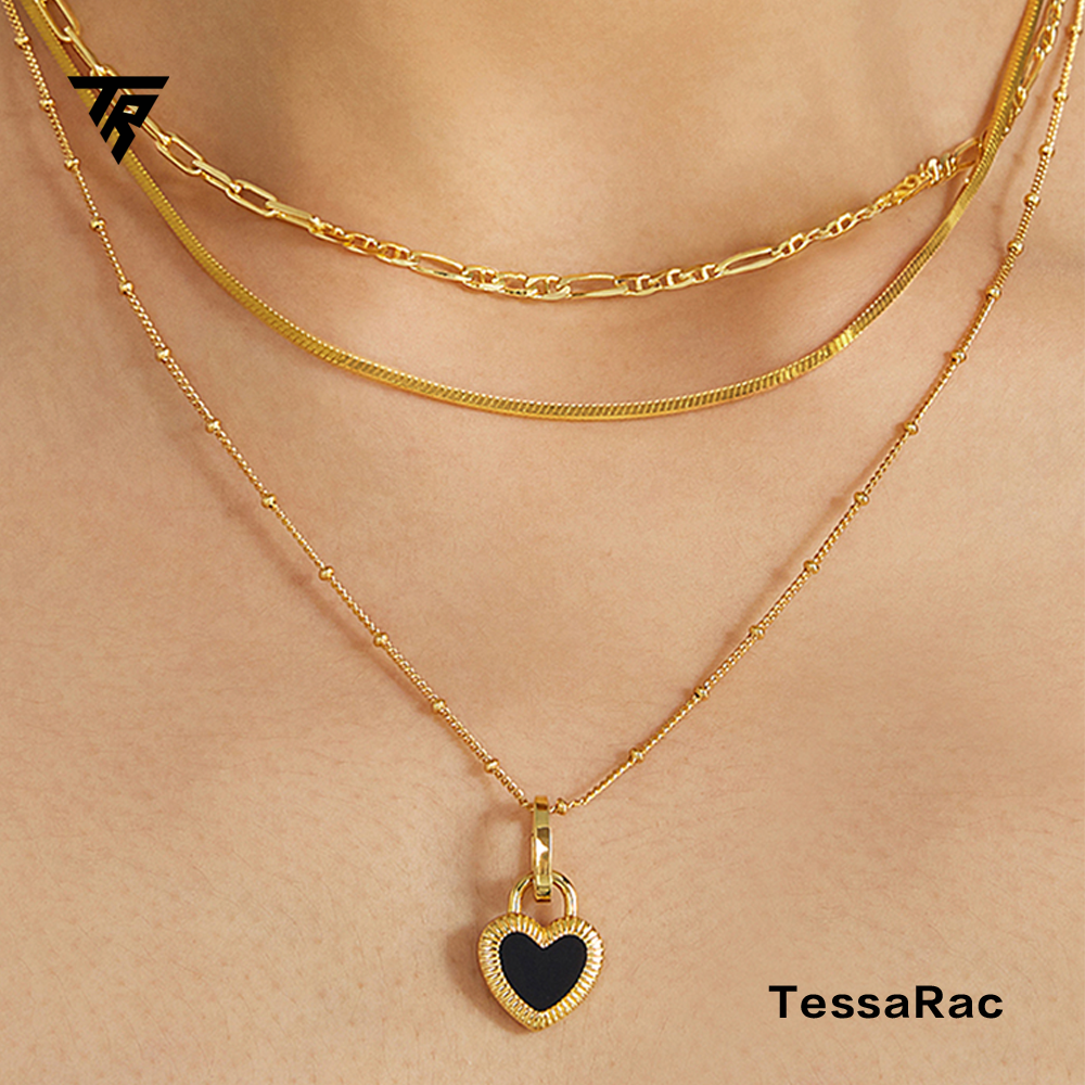 TESSARAC Double-sided mother-of-pearl agate red love pendant TR018