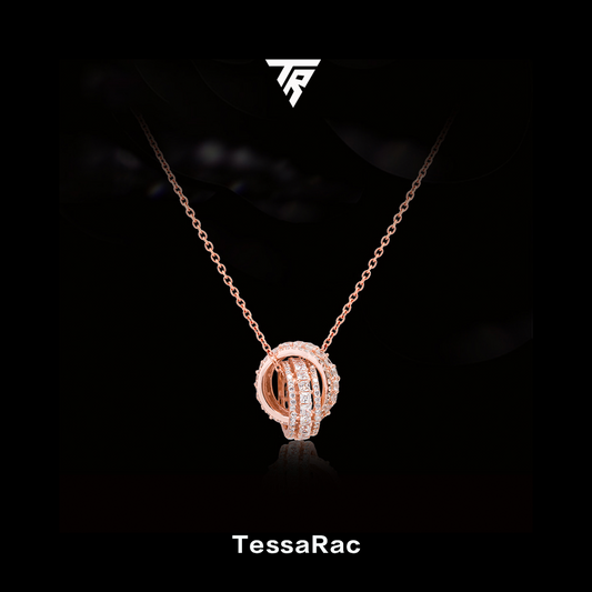 TESSARAC Eternity Double Circle Diamond Necklace TR010