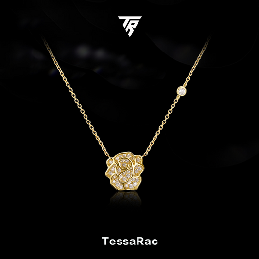 TESSARAC Camellia Diamond Necklace Original Design TR007
