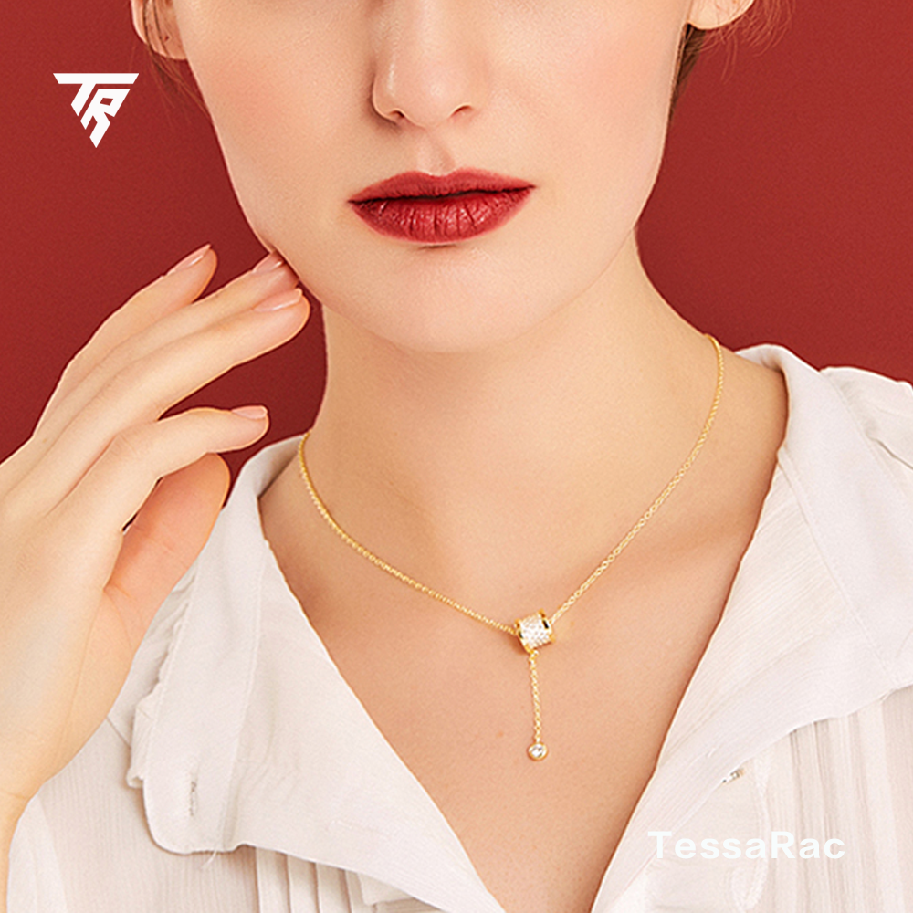 TESSARAC Boho style luxury diamond necklace TR003